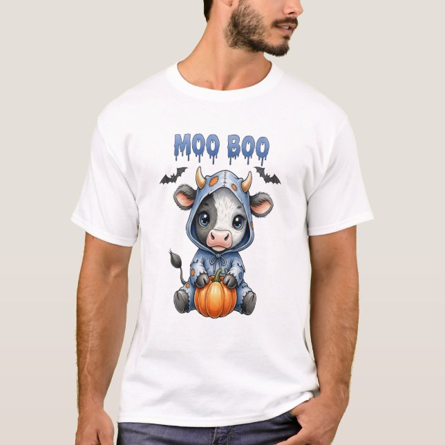 Moo Boo Halloween Cow T-Shirt (Vorderseite)