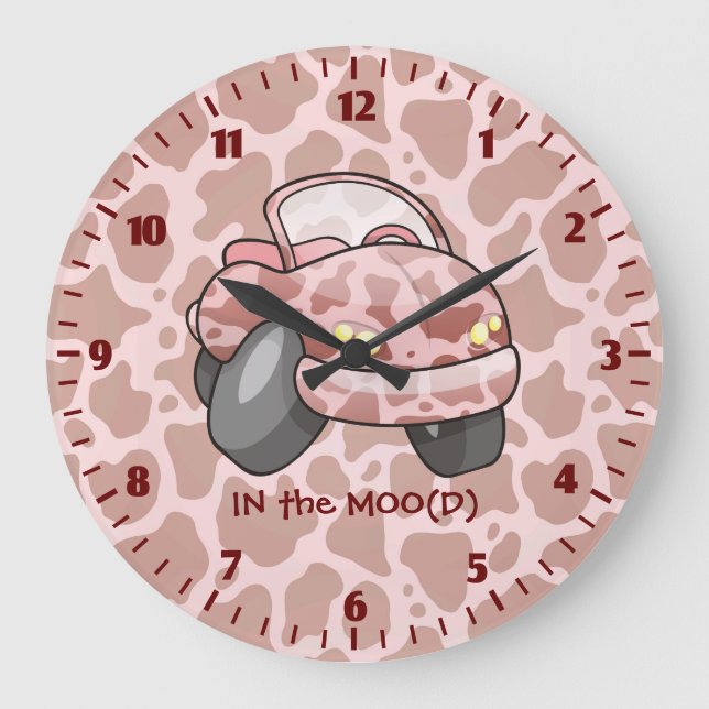 Moo Car Large Clock Große Wanduhr (Vorderseite)