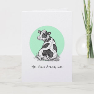Moo-chas Gras-hintern witzige Dankeschön-Karte Karte