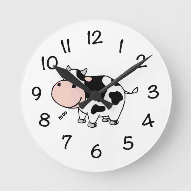 Moo Cow Clock Runde Wanduhr (Vorderseite)