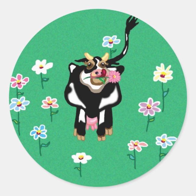 Moo Cow Runder Aufkleber (Vorderseite)