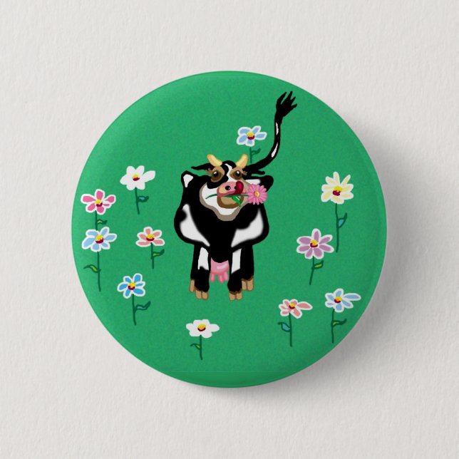 Moo Cow - Souvenir, wenn wir den Bauernhof besuche Button (Vorderseite)