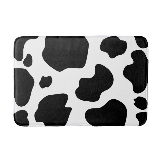 Moo Cow Spots Print Black & White Rustic Farm Badematte (Vorderseite)