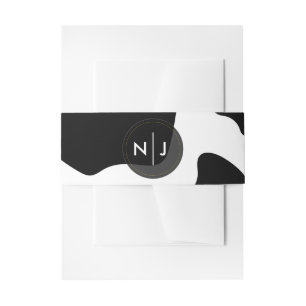 Moo Cow Spots Print Black & White Wedding Einladungsbanderole
