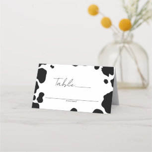 Moo Cow Spots Schwarz-weiße Tischnummer drucken Platzkarte