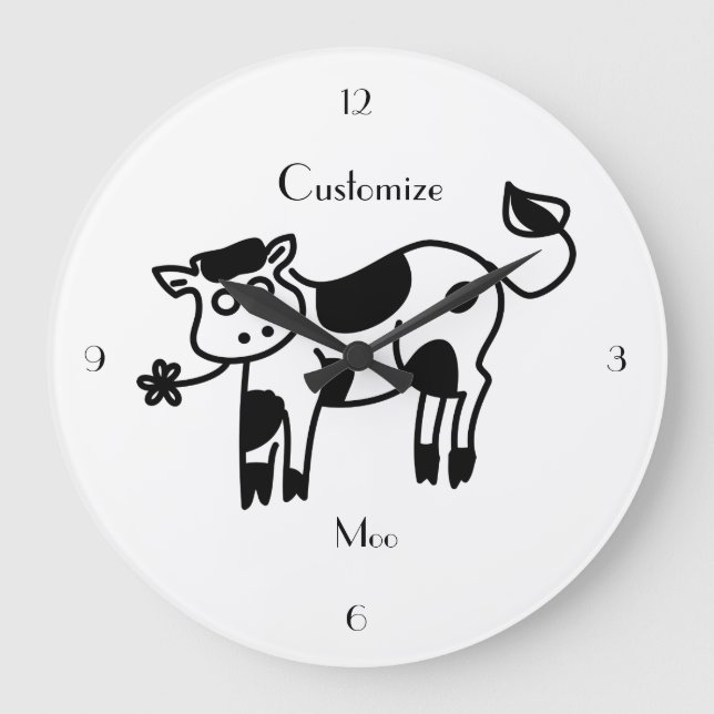 Moo Cow Thunder_Cove Große Wanduhr (Vorderseite)