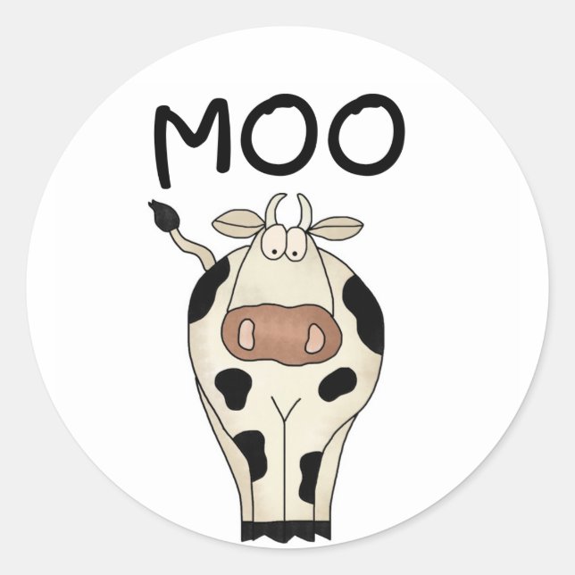 Moo Cow Tshirts und Geschenke Runder Aufkleber (Vorderseite)