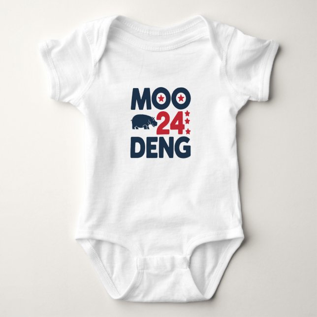 Moo Deng 2024 Moo Deng Moo Deng Niedlich Baby Hipp Baby Strampler (Vorderseite)