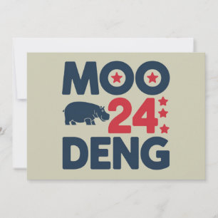 Moo Deng 2024 Moo Deng Moo Deng Süßes Baby Nilpfer Einladung