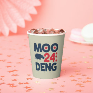 Moo Deng 2024 Moo Deng Moo Deng Süßes Baby Nilpfer Pappbecher