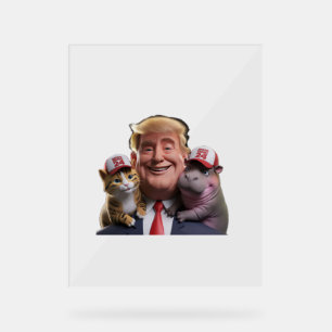 Moo Deng 24 Trump's Wild Ride with Cat and Hippo !