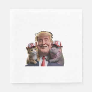Moo Deng 24 Trumps Wilde Fahrt mit Cat und Hippo! Serviette