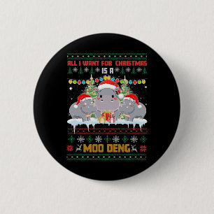 Moo Deng Alle Gewollt Weihnachten Hippopotamus Hip Button