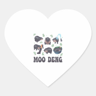 Moo Deng Baby Hippo Collection Süße Tier Cartoon Herz-Aufkleber