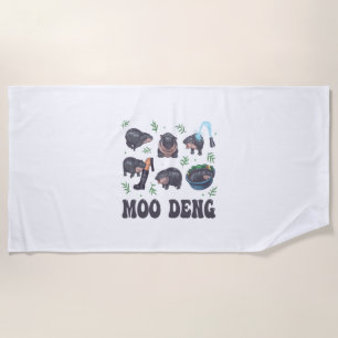 Moo Deng Baby Hippo Collection Süße Tier Cartoon Strandtuch