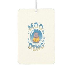 Moo Deng Baby Hippo in Raincoat Süße Tier Cartoo Autolufterfrischer