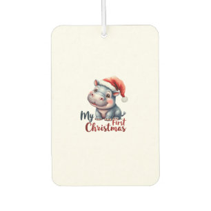 Moo Deng Baby Hippo Mein erstes Weihnachtsfest Nie Autolufterfrischer