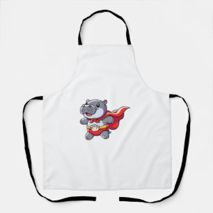 Moo Deng Baby Hippo Superhero Kinder Niedliche Fun Schürze