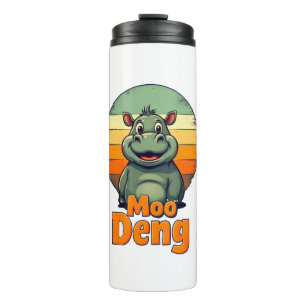 Moo Deng Baby Niedlich Hippo Baby Pygmy Funny Moo Thermosbecher