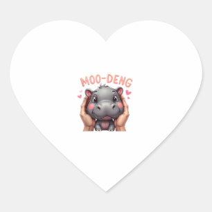 Moo-Deng Baby Pygmy Hippo Niedlich Baby Hippo Mood Herz-Aufkleber