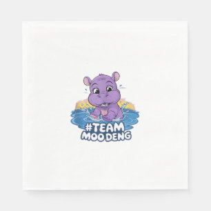 Moo-Deng Baby Pygmy Hippo niedlicher Zoo lustiger Serviette