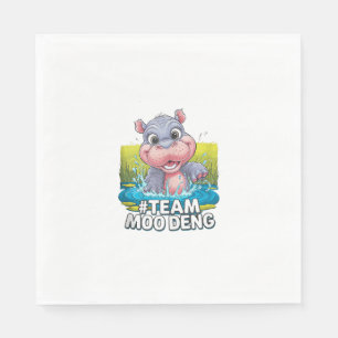 Moo-Deng Baby Pygmy Hippo niedlicher Zoo lustiger Serviette