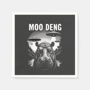 Moo Deng Baby Pygmy Hippo UFO Außerirdischen Serviette