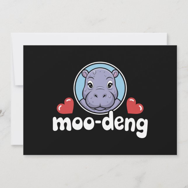 Moo Deng Bouncy Pig in Thai Picture Baby Hippo Einladung (Vorderseite)