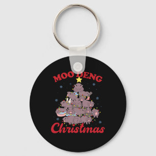 Moo Deng Christmas Tree Ba Schlüsselanhänger