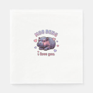 Moo Deng das lustige Baby Pygmy Hippo Niedlich Hip Serviette