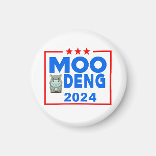 Moo Deng Funny Election 2024 Niedlich Hippo Magnet
