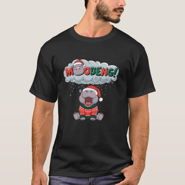 Moo Deng Hippo Baby Pigmy Chrismats Ugly Sweater Z T-Shirt (Vorderseite)