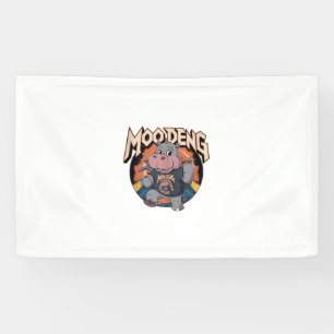 Moo-Deng Hippo der berühmte Baby-Pygmäen-Hippo-Tan Banner