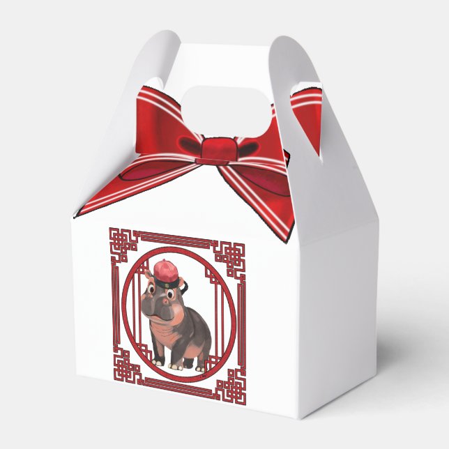 Moo Deng Hippo Geschenkschachtel (Vorderseite)