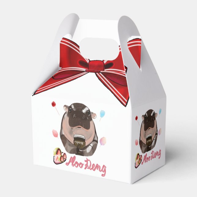 Moo Deng Hippo Geschenkschachtel (Vorderseite)