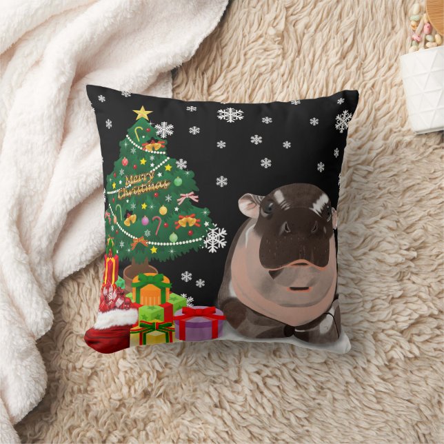 Moo Deng Hippo Kissen (Decke)