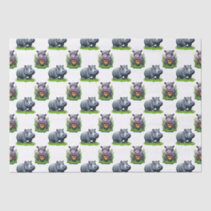 Moo Deng Hippopotamus Tierdesign Seidenpapier