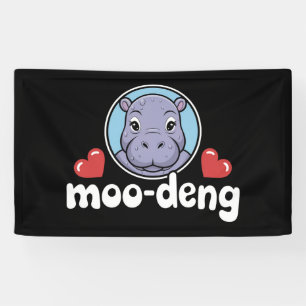 Moo Deng Hüpfer-Schwein im Thai-Bild Baby Nilpferd Banner