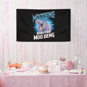 MOO DENG Nilpferd Reiten Sie das MOO DENG Banner