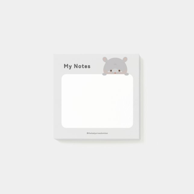 Moo Deng Pygmy Hippo Post-it Klebezettel (Vorderseite)