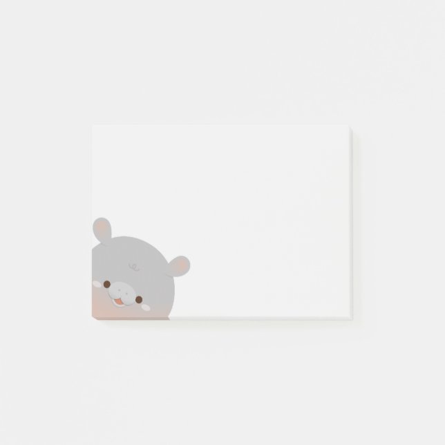 Moo Deng Pygmy Hippo Post-it Notes Klebezettel (Vorderseite)