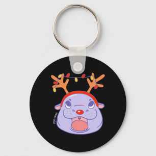 Moo Deng Reindeer Weihnachten Weihnachten Weihnach Schlüsselanhänger