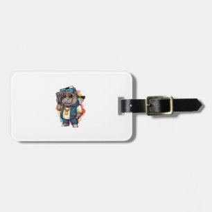 Moo Deng Shirt Moo Deng Hippo Hip Hop Boombox Gang Gepäckanhänger