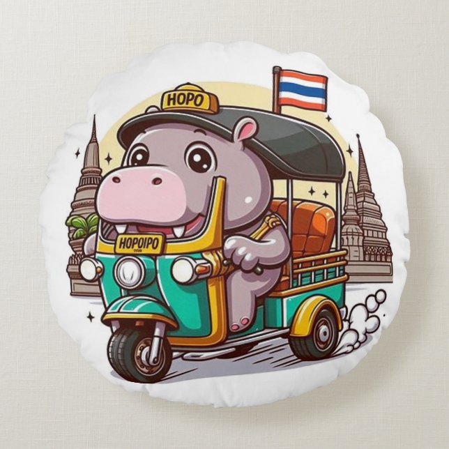 Moo Deng sur le Coussin du Tour (Devant)