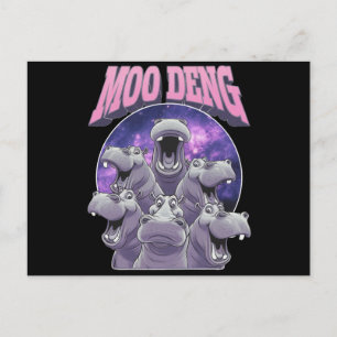MOO DENG THE BERMOUS BABY PIGMY HIPPO MOODENG POSTKARTE