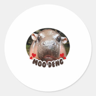 MOO DENG THE BERÜHMTEN BABY PIGMY HIPPO MOODENG -  RUNDER AUFKLEBER