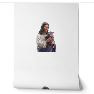 Moo Deng und Jesus eine liebende Szene des Glauben Tapete