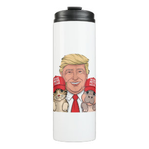 Moo Dengs Pet Safety Campaign Trump Cat & Hippo Ta Thermosbecher