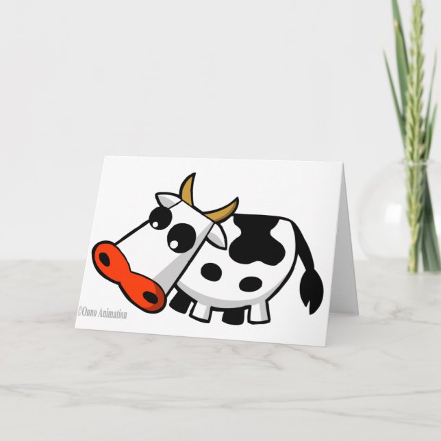 MOO die Schwarzweiss-Kuh Grußkarte Karte (Vorderseite)
