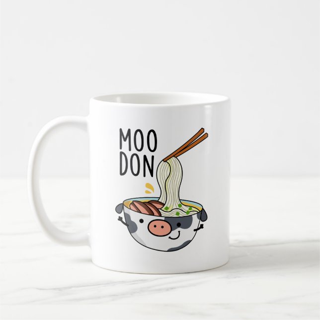 Moo-don Funny Udon Pun Kaffeetasse (Links)
